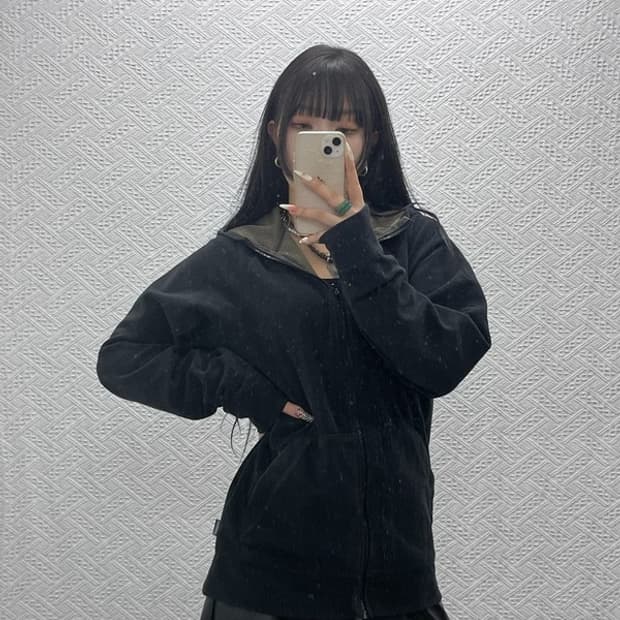 스투시 올드스쿨 베이직 빈티지 무지 후드집업 L C09432