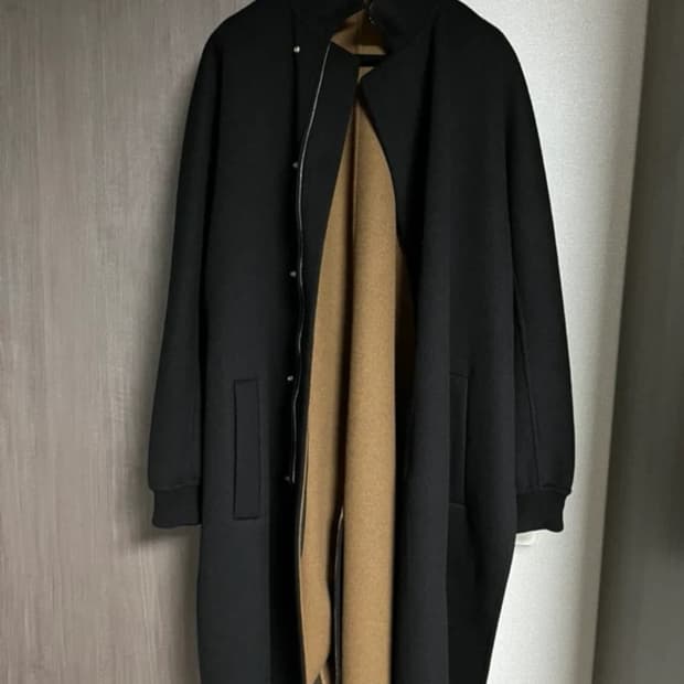 디올 남성 블랙 오버핏 코트