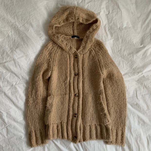 버터 후디 가디건