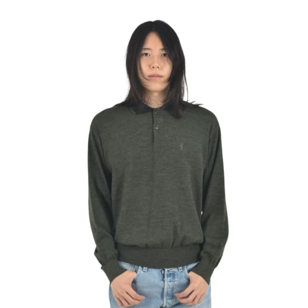 90S 입생로랑 카라넥 울 니트 스웨터 100 N0493