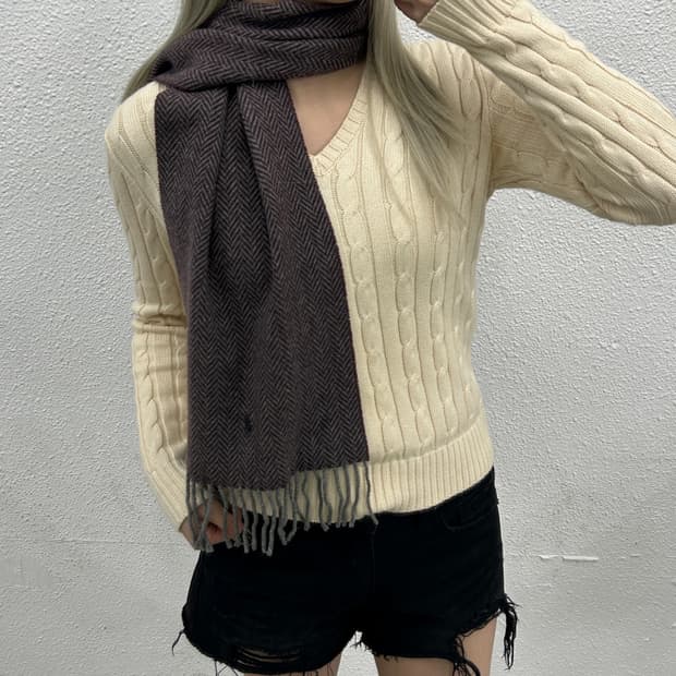 폴로 랄프로렌 브라운포니 단가라 머플러