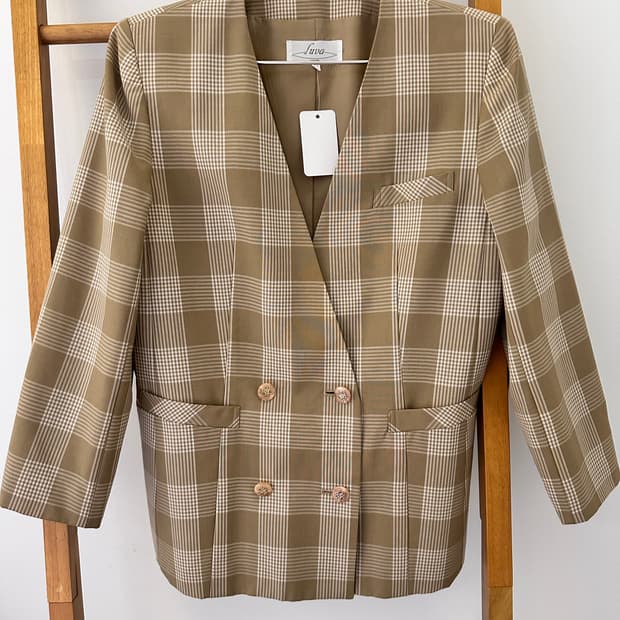 썸머 울 체크 자켓(일본빈티지)