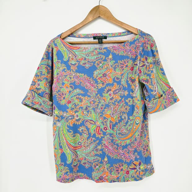 로렌 랄프로렌 페이즐리 반팔 티셔츠