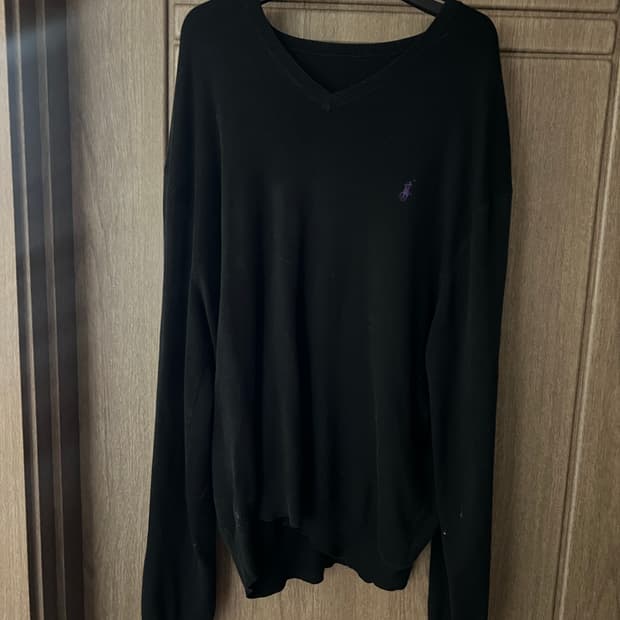 폴로 브이넥 니트 네이비