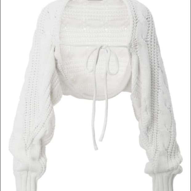 쓰리타임즈 케이블 볼레로 화이트