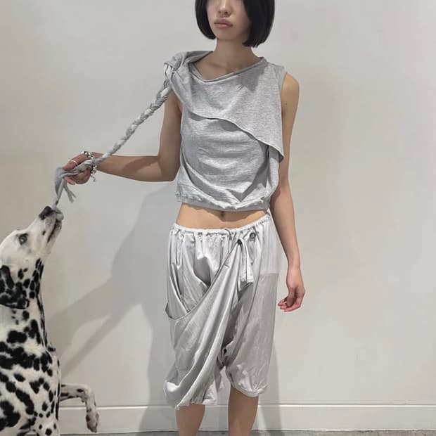 [새상품]오들리워크샵 Braided Cape Tank, Heather M
