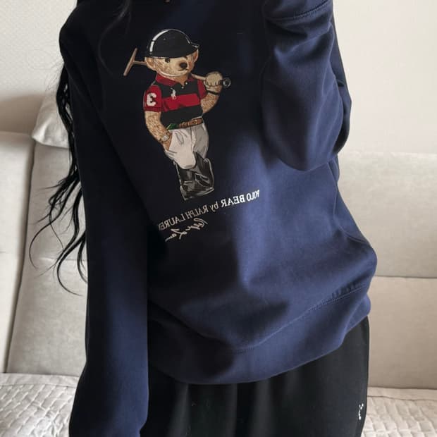 폴로 랄프로렌 네이비 빅 테디베어 맨투맨 (QR)