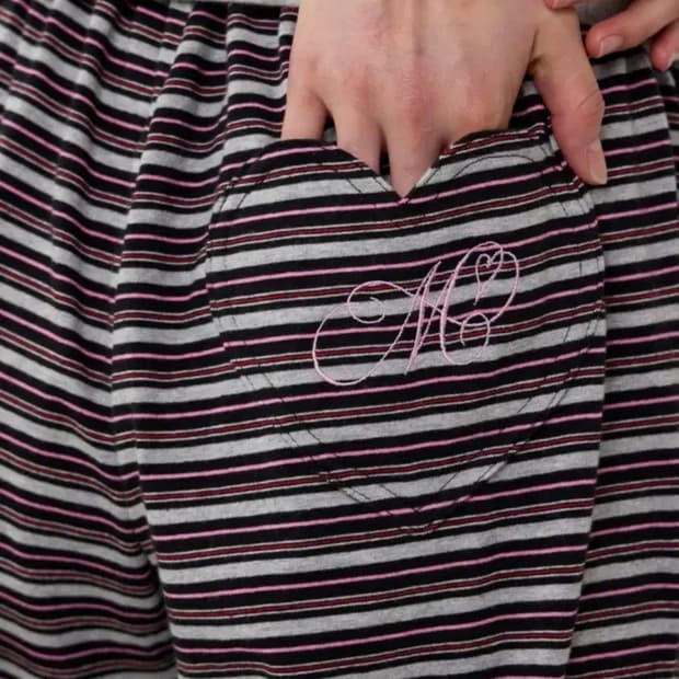 마블링 스트라이프 팬츠