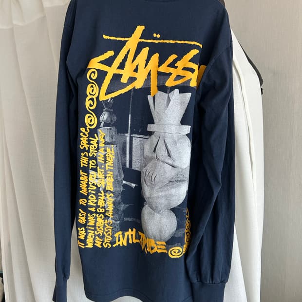 스투시 란딘 롱슬리브 네이비 M