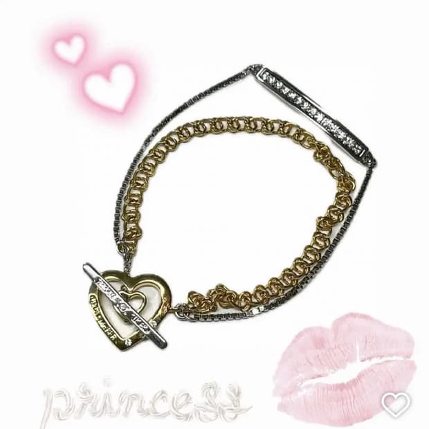 갸루ㄱ세실맥비 하트 체인 팔찌