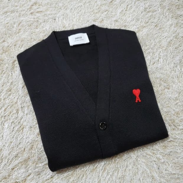 AMI 아미 하트 로고 메리노울 가디건 남여공용 병행수입 새상품