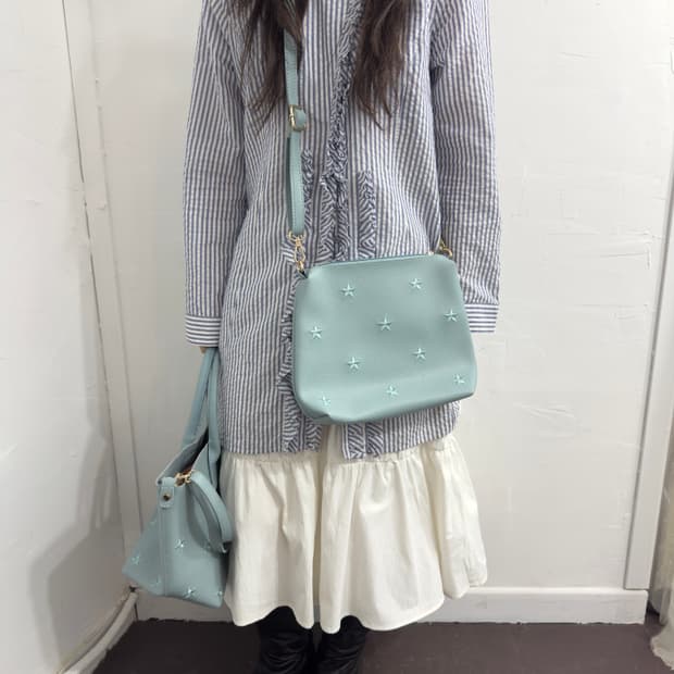 mint star leather bag