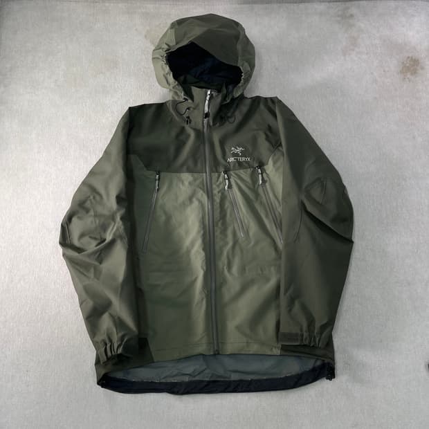 100 아크테릭스 세타 1세대 ar 카키 바람막이 자켓 