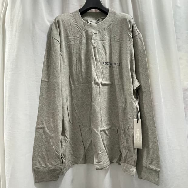 피어오브갓 에센셜/ 체스트 로고 롱슬리브 티셔츠 헤더 오트밀/ L