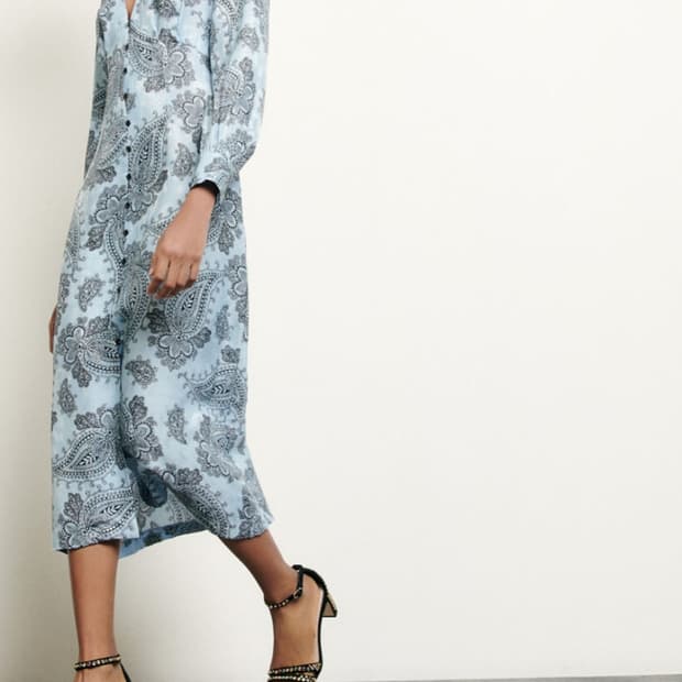 산드로 페이즐리 실크블렌드 원피스 36사이즈(새상품)