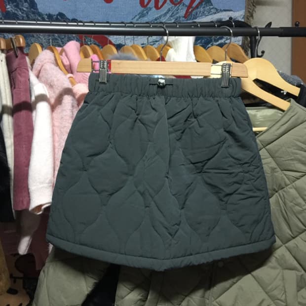 퀼팅 패딩 스커트