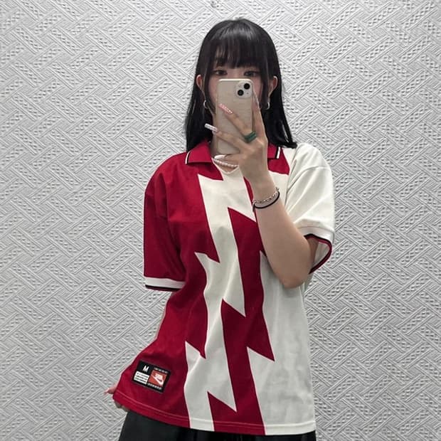 나이키 희귀 올드스쿨 레트로 90s 번개 반팔 카라티 100 C13216