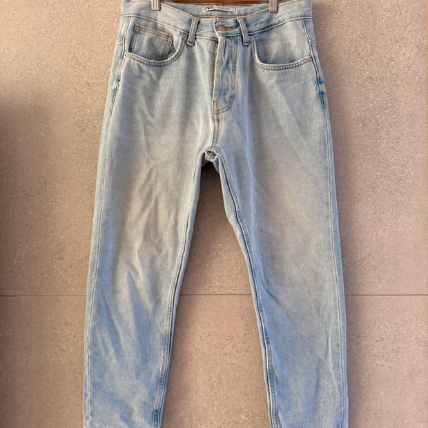 남자 자라 청바지 워싱 아이스 버튼 단고