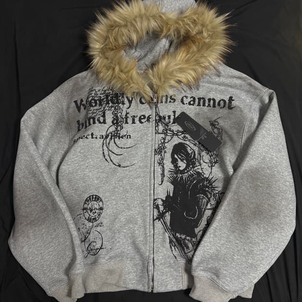 Y2k fur hoodie