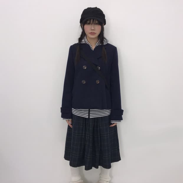 Jpn Classic Navy Short Pea Coat