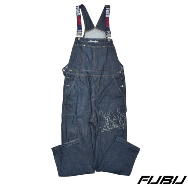 00S 플레티넘 FUBU 데님 멜빵 오버롤 바지 100