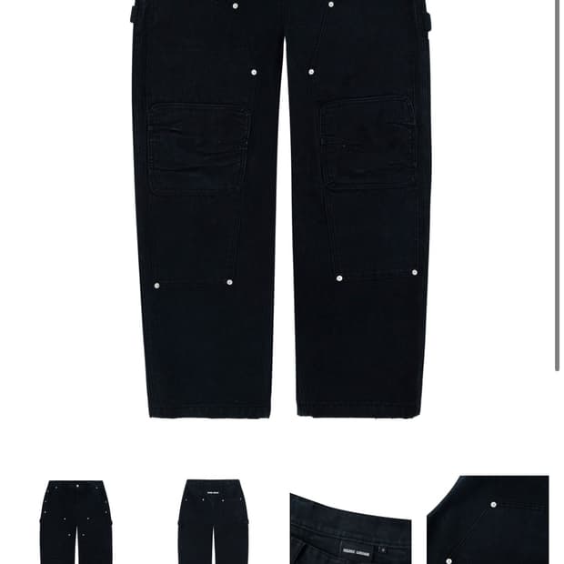 인세인 더블니 워크팬츠 블랙