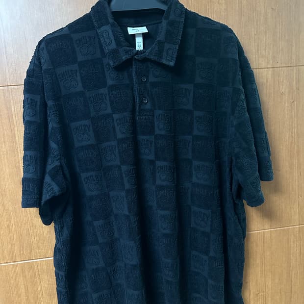 [XL] H&M Smiley 콜라보 수건 카라티 블랙