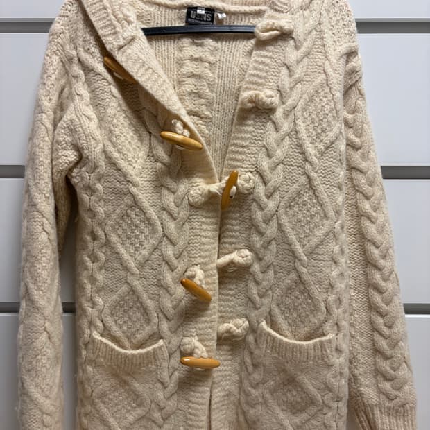 꽈배기 니트 후드집업