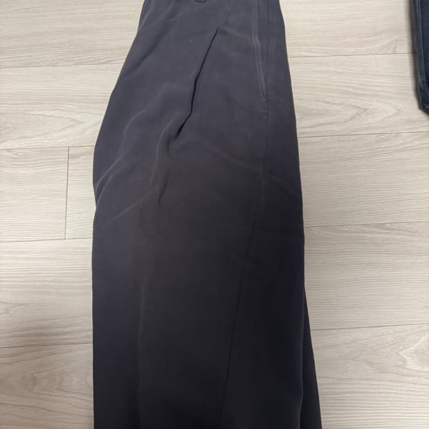 2) uru 브라운 네이비 와이드 크롭 팬츠