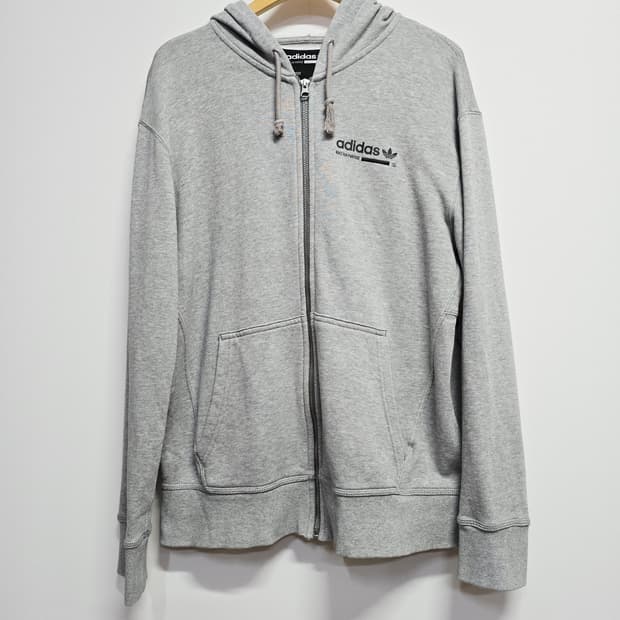아디다스  kaval 그레이 기모 후드집업'