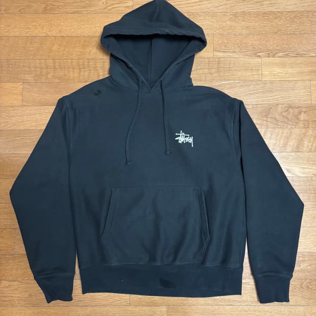 스투시 베이직 블랙 후드티 (S)