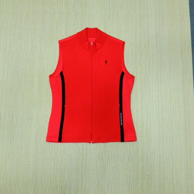 (100size) 까스텔바작 여성 배색 포인트 집업 베스트