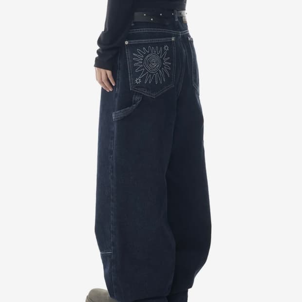 Needlework Carpenter Denim Pants (Blue)