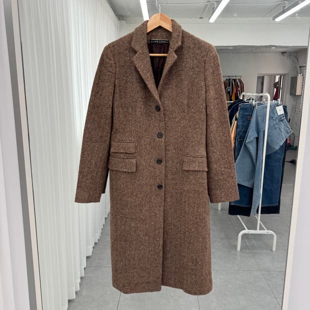 폴로 헤링본 코트 