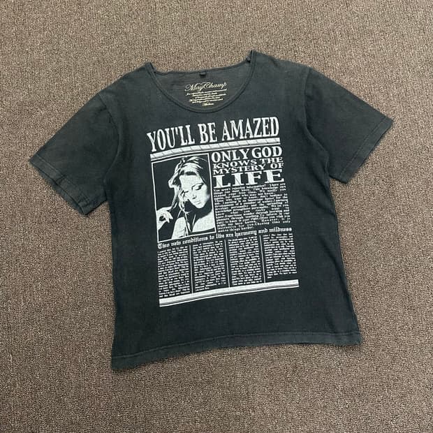 M)Japanese vintage 여성 프린팅 반팔