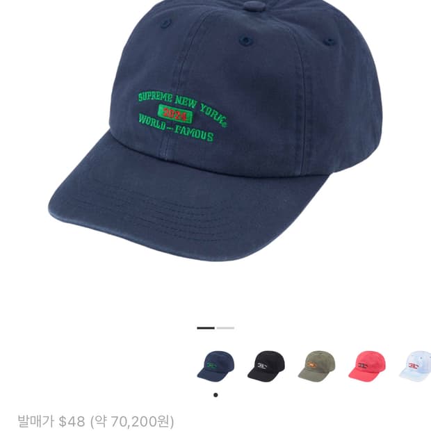 Supreme 슈프림 24ss 뉴욕 아크 네이비 6패널 볼캡 모자