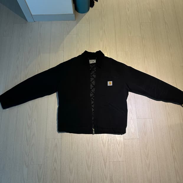 칼하트 WIP 오가닉 디어본 캔버스 OG 디트로이트 자켓 블랙 에이지드 