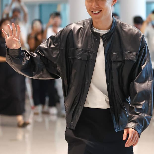 르메르 25ss 박시 레더 블루종 M