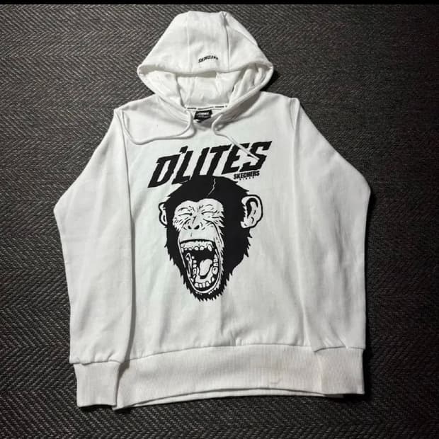 스케쳐스 D'LITES 화이트 후드티 몽키 프린팅 (90)