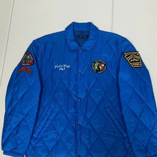 폴로 랄프로렌 패치워크 라이트다운 코치자켓(경량패딩) M사이즈 판매합니다