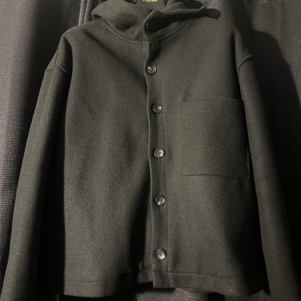 유니 크롭 후디 숏 코트