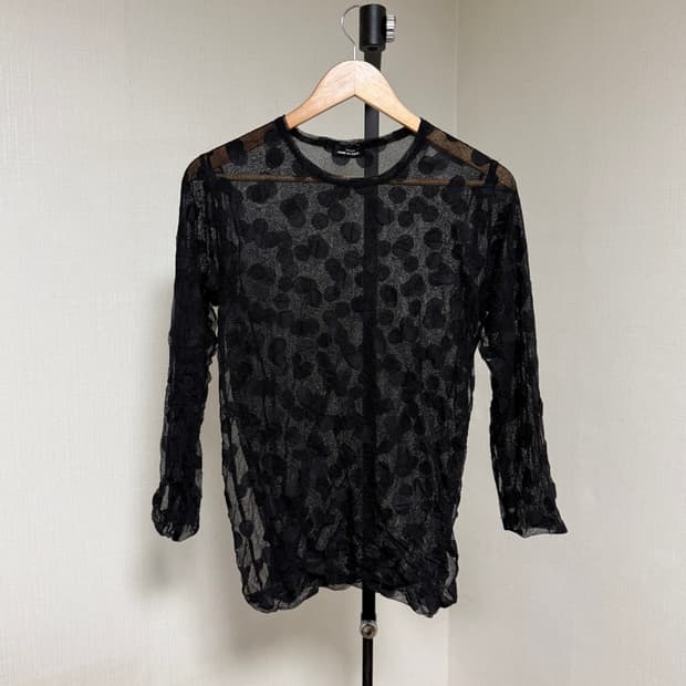 Tricot Dot Sheer Top
