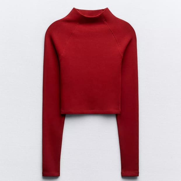 ZARA 래글런 롱 슬리브 탑 M