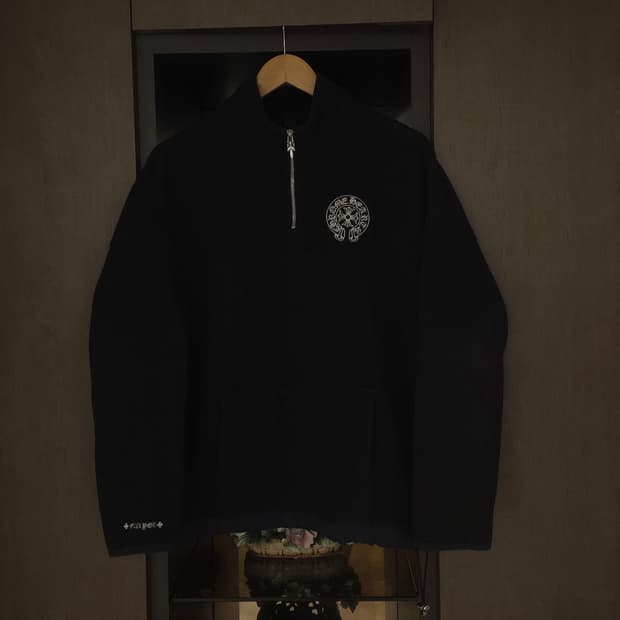 [L] 크롬하츠 홀스슈 반집업 하프집업 후리스 블랙