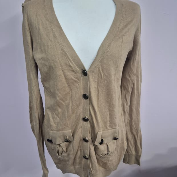 마시모두띠 베이지색 브이넥 니트 가디건