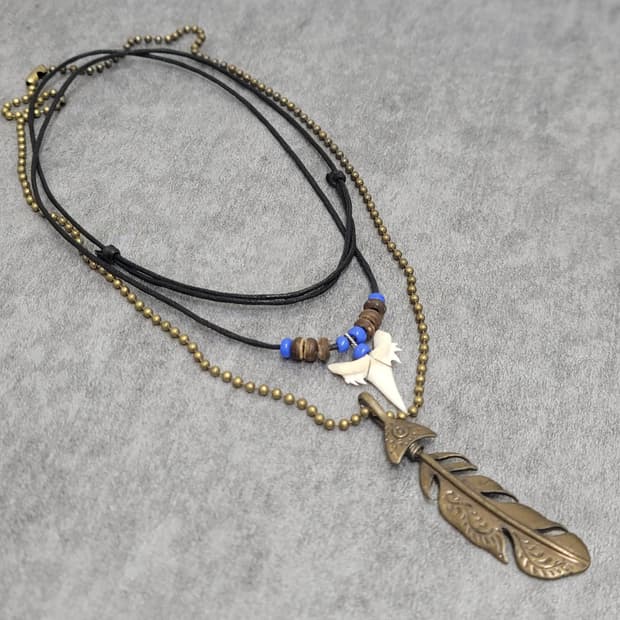 feather necklace set