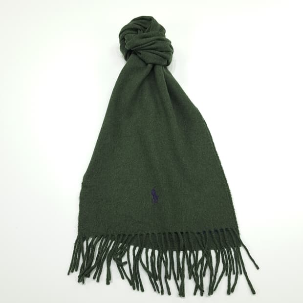 MX256 폴로 랄프로렌 올리브그린 캐시미어 램스울 목도리 머플러