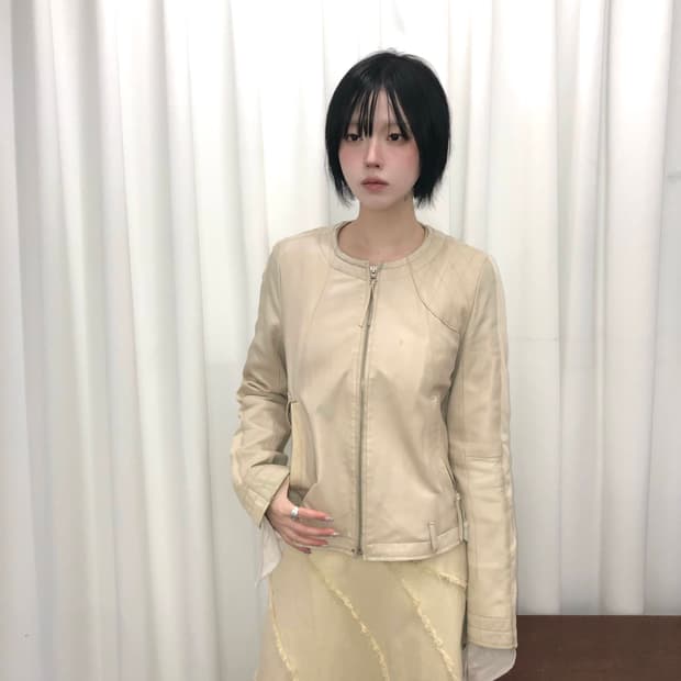 베이지 쉽스킨 자켓