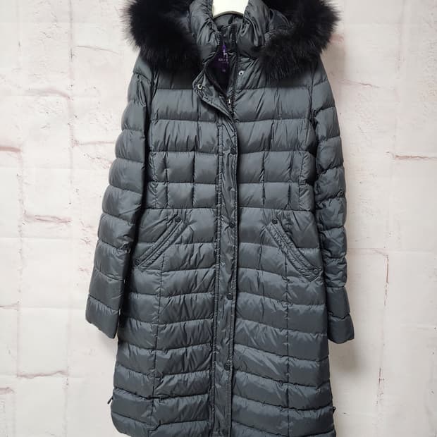 헤지스 폭스퍼 후드 롱 패딩