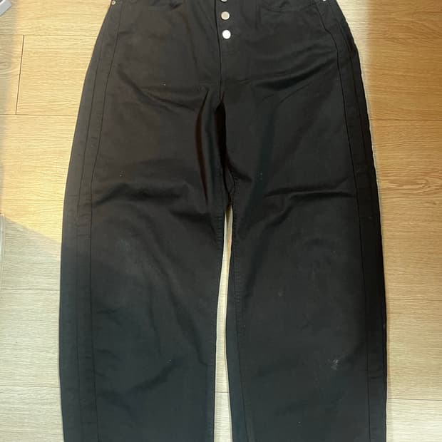 스냅 코튼 와이드 데님